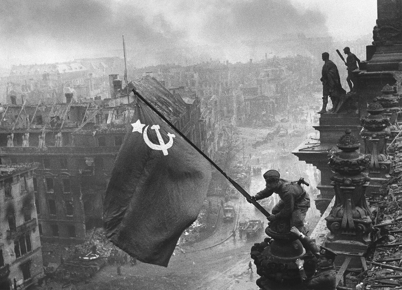 Soviet flag Soviet flag being raised over the Reichstag, Berlin, 1945